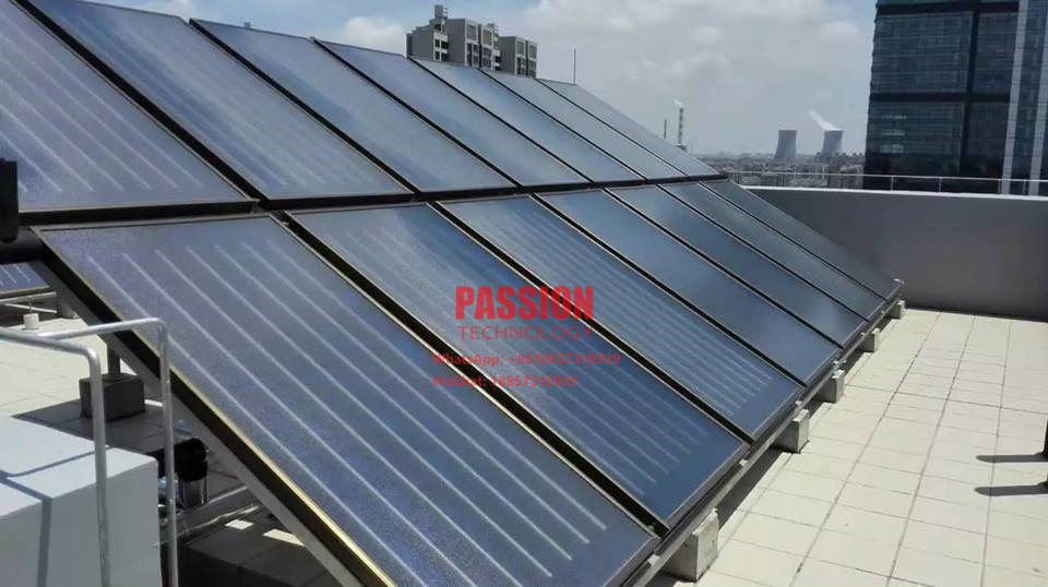 2000L Pressurized Flat Plate Solar Collector Centralized Solar Water Heater Heat Exchanger