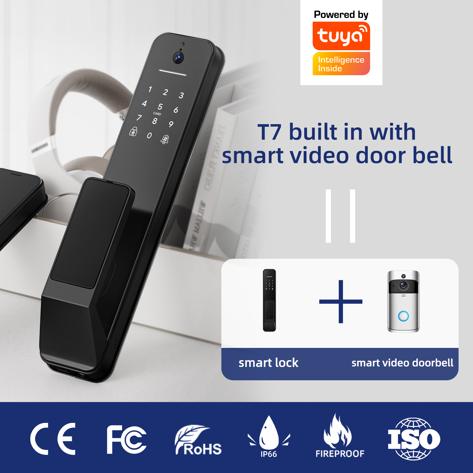 Fully Auto Smart Lock with WiFi Bluetooth Fingerprint and Key