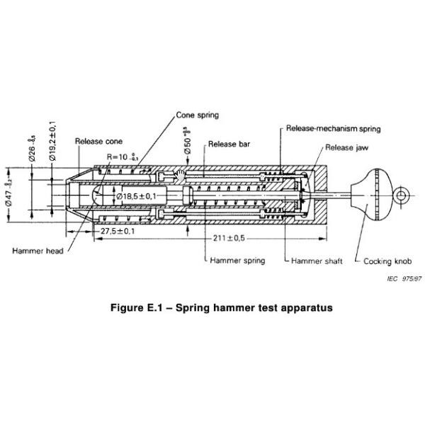 IEC60068-2-63 Adjustable IEC Test Equipment Spring Operated Impact Hammer