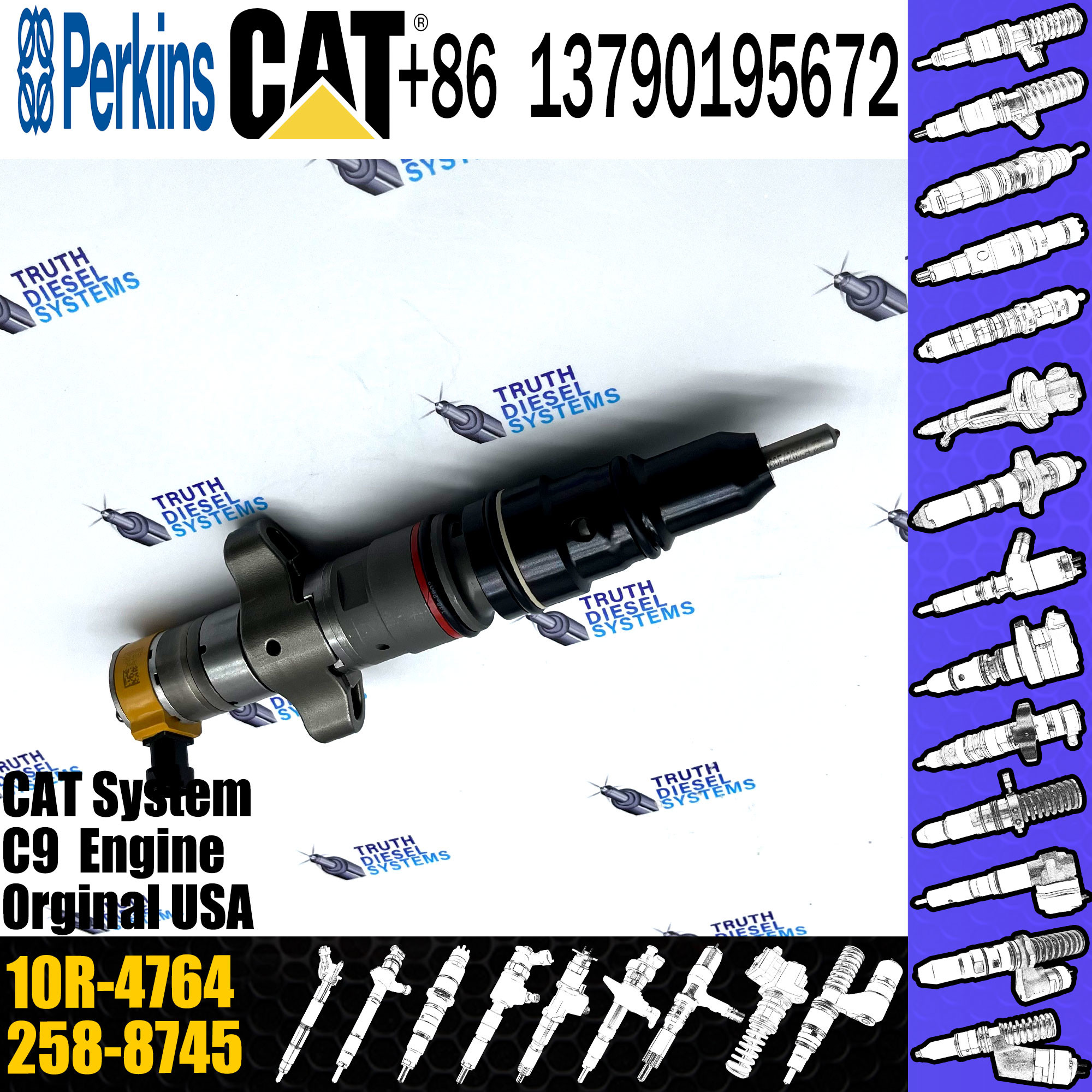 3879438 20R8060 10R4764 High Quality Diesel Fuel Injector 387-9438 20R-8060 10R-4764 For Cat C9 Engine