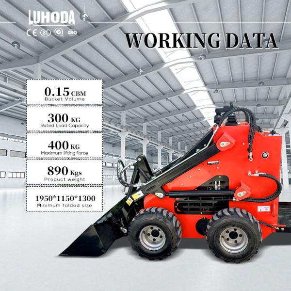China's New Arrival Popular Brand Mini Skid Steer Loader 1 Ton Rated Load Earthmoving Machinery EPA Certified Engine