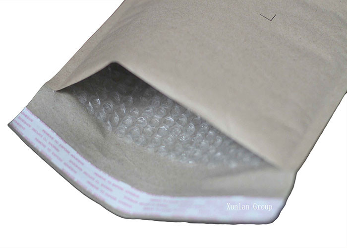 Multi Functional Kraft Paper Bubble Mailers Offset Printing With 2 Sealing Sides