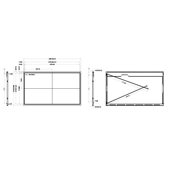 1000nits 21.5 Inch IPS TFT LCD1920x1080 Sunlight Readable Display Optional Touch Panel