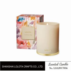 China White Bottle Room Scented Candles , Aromatherapy Soy Pillar Candles 270g on sale