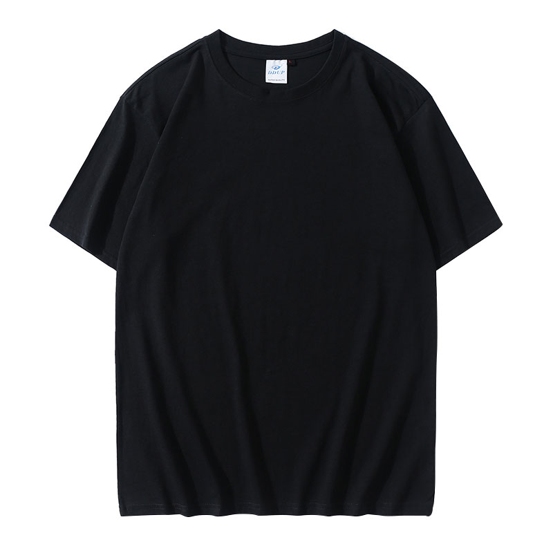 Fashionable Plain Organic Cotton T Shirts Anti Pilling Plain Black Cotton Shirt