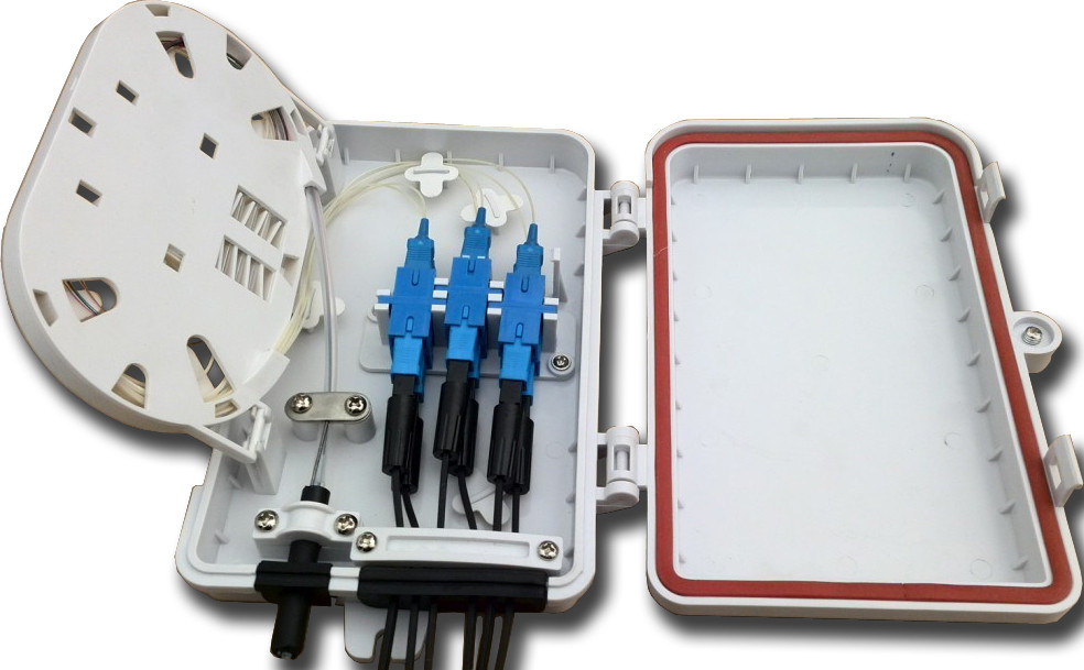 2 Port Plastic Optic Fiber Distribution Box 8 Port For FTTH / CATV