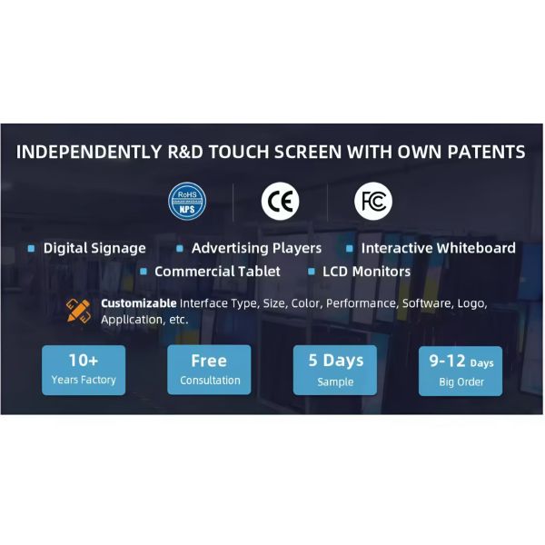 CH LCD Vertical Stand Smart Interactive Touch Screen Display Electronic Digital Signage Advertising Totem for Shopping Mall