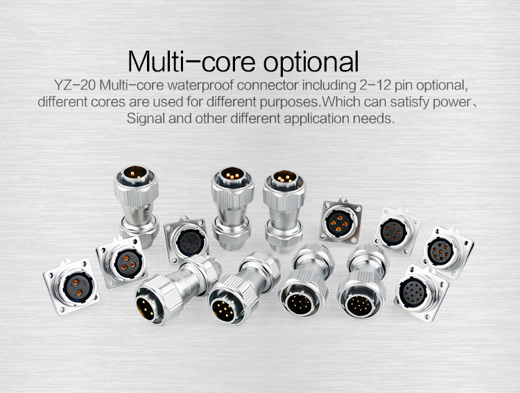 CNLINKO Metal Aviation Plug M20 Male Female Bayonet Type Socket 7 Pin 500V 10A Waterproof Plug and Socket Cable Connector