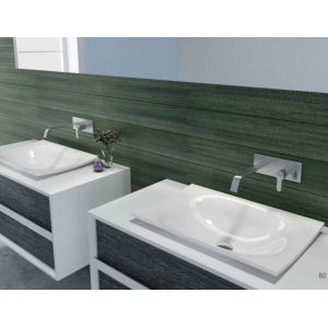 Quality Rectangular Counter Top Basin Solid Surface Stone Bathroom Sink for sale