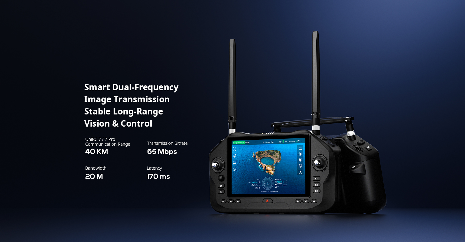 7Inch Large Screen Handheld Ground Control Station UAV For Communication And Broadcasting