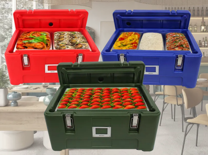 25L Food Tray Carrier Thermal Insulation Top Loading Pan Carriers Catering Marble