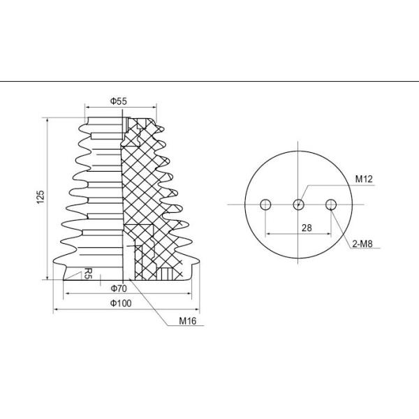 10kV-125 PF Epoxy Resin Capacitor Insulator With Capicity Indicator
