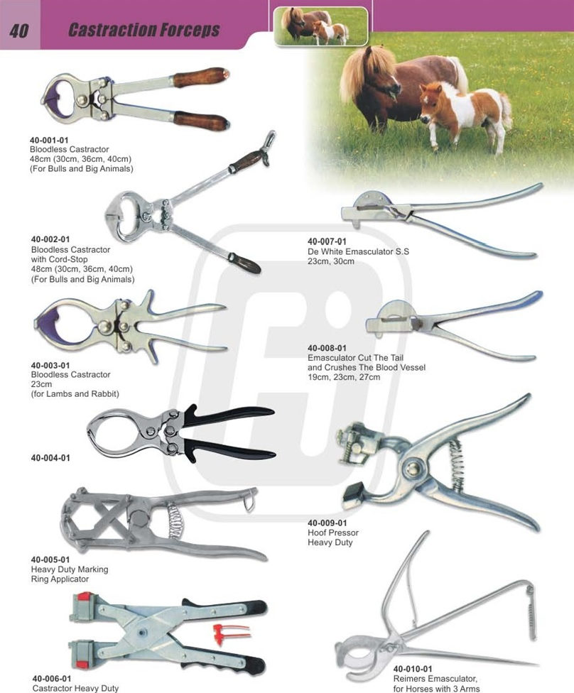Stainless steel spreader pliers for piglet tail docking clamps, bloodless castration clamps for cattle and sheep