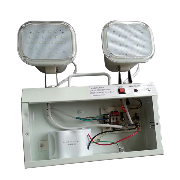 Battery Powered Twin Head 3014 SMD LED Rechargeable Emergency Light TL084BN