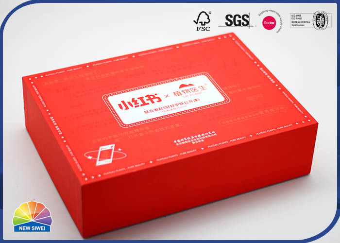 Quality Various Logo Red Printed Festival Present Wrapped Paper Box Matte Lamintion for sale