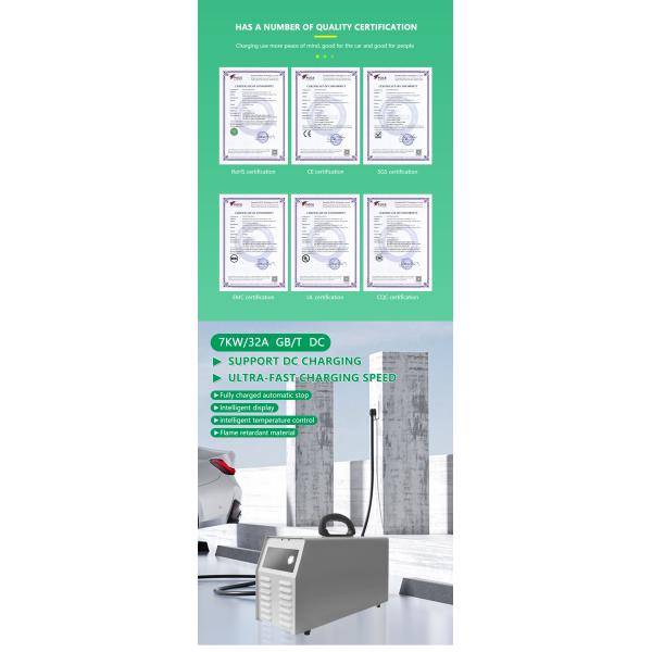 GBT 7KW 32A DC Portable Charging Station Temperature Protection Energy Electric Car Fast Charger Purpose for Replace/Repair