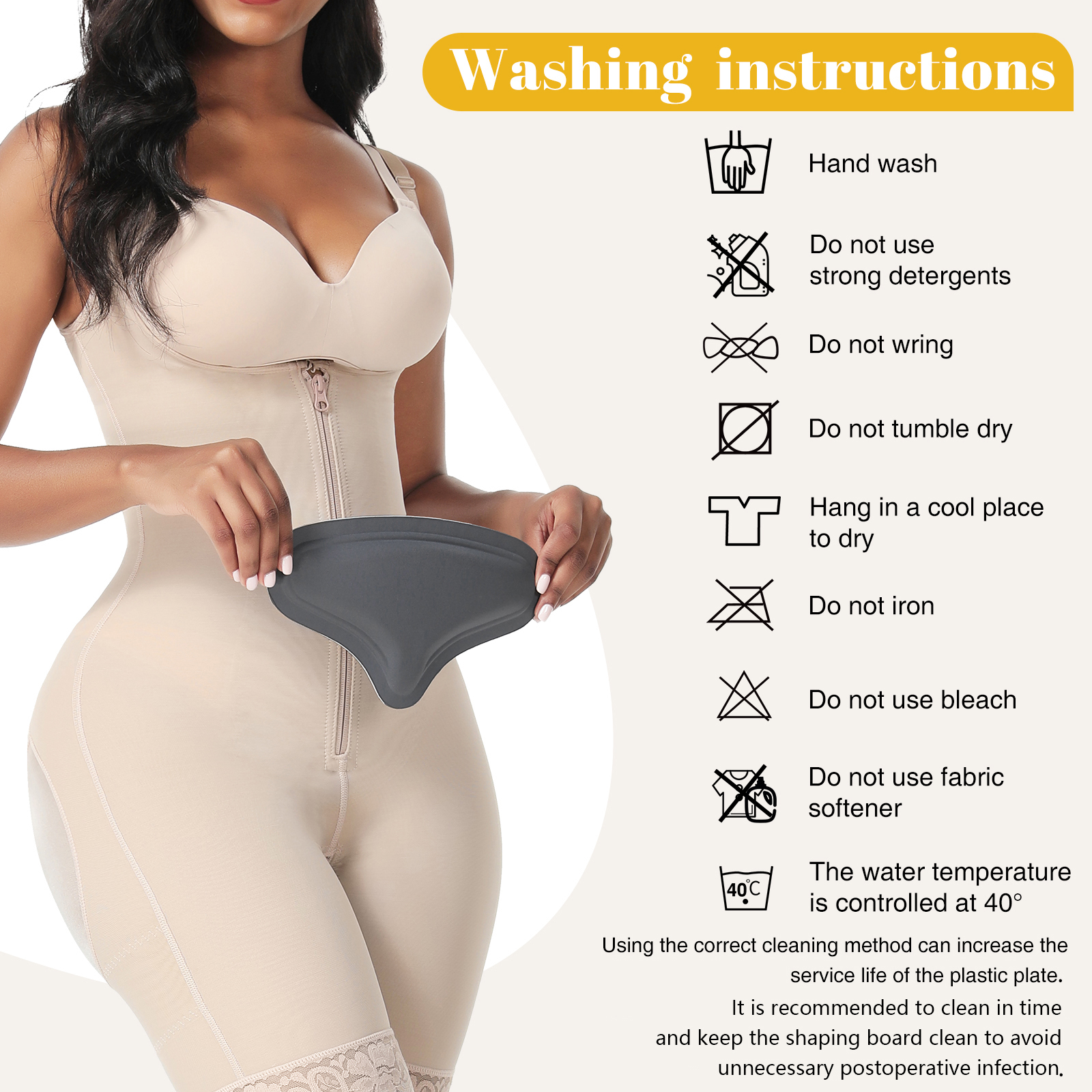 Flattening Faja Abdomen Compression Board for Women's Belly Control and Medium Control
