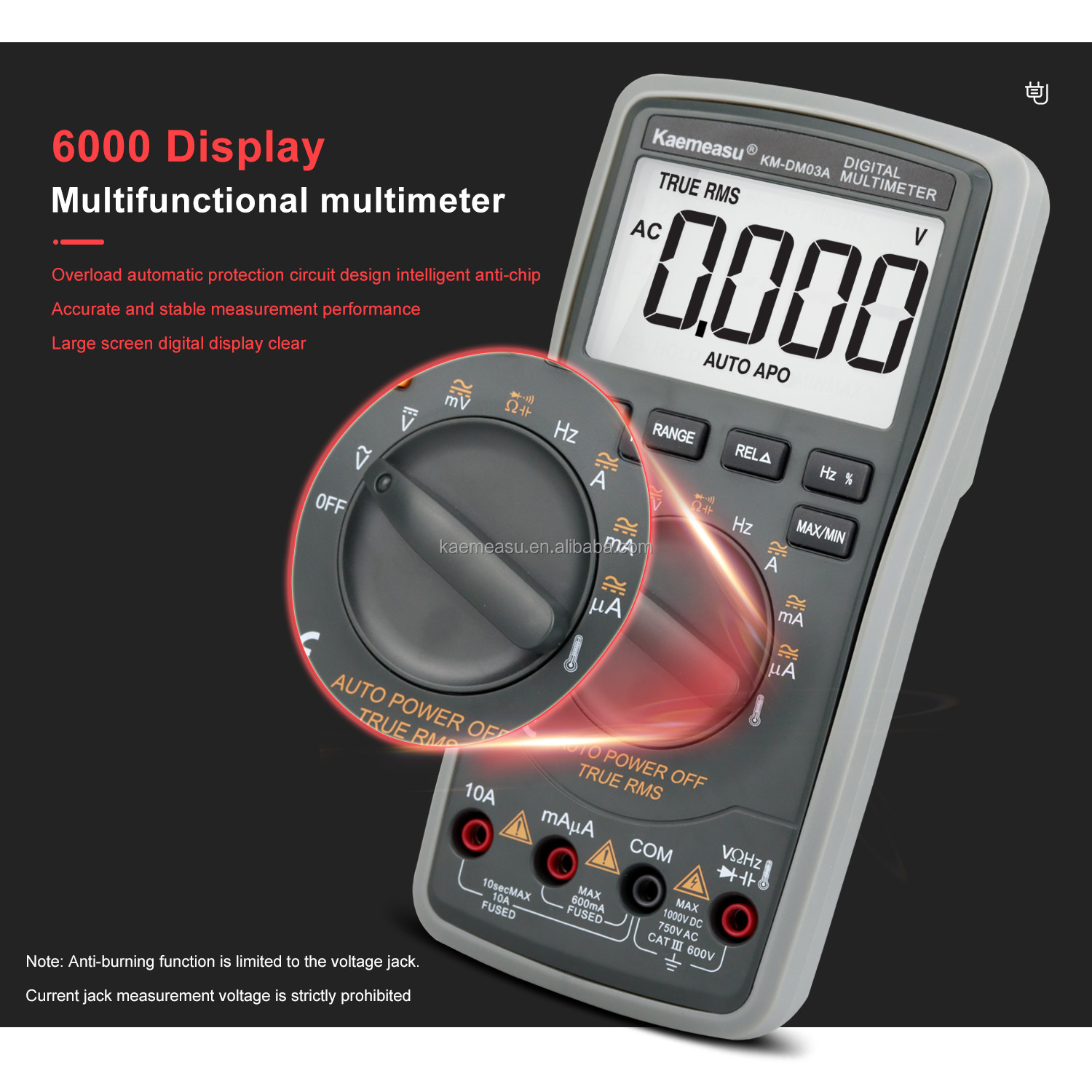 OEM ODM Industrial Electronic Multimeter 1000v Ac Dc Digital Multimeter