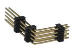 Black 8 Pin Header Connector 1.27mm Two Row Right Angle Type Three Plastic