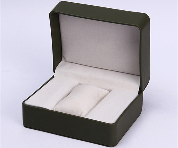 High End Green Leather Single Watch Box Embossing Logo Craft Custom Size