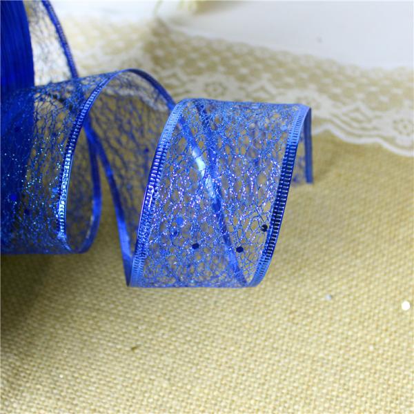 2 1/2 Silver Glitter Wired Edges Ribbon For Christmas Holiday Decoration Metallic Organza Mesh Ribbon