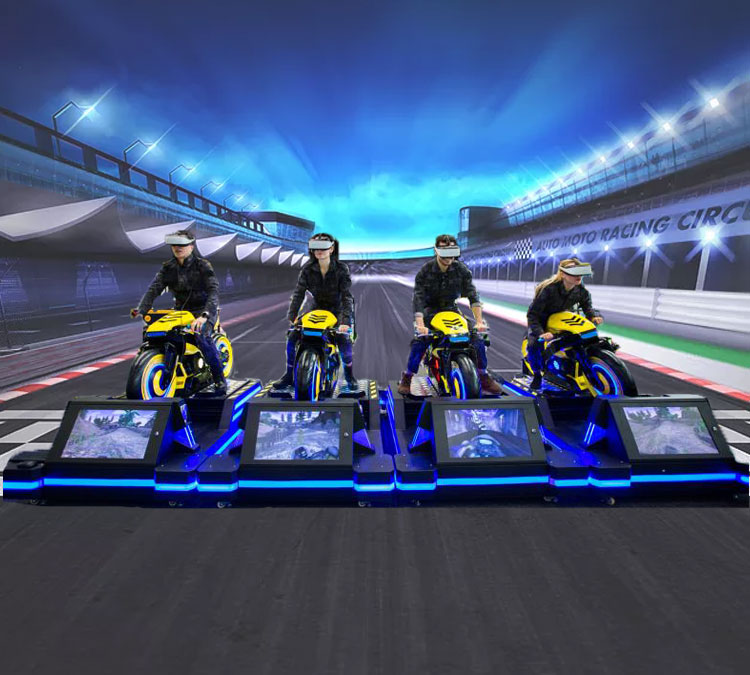 4 Game Dynamic Platform VR Moto Simulator 24 Inch Display For Multiplayer