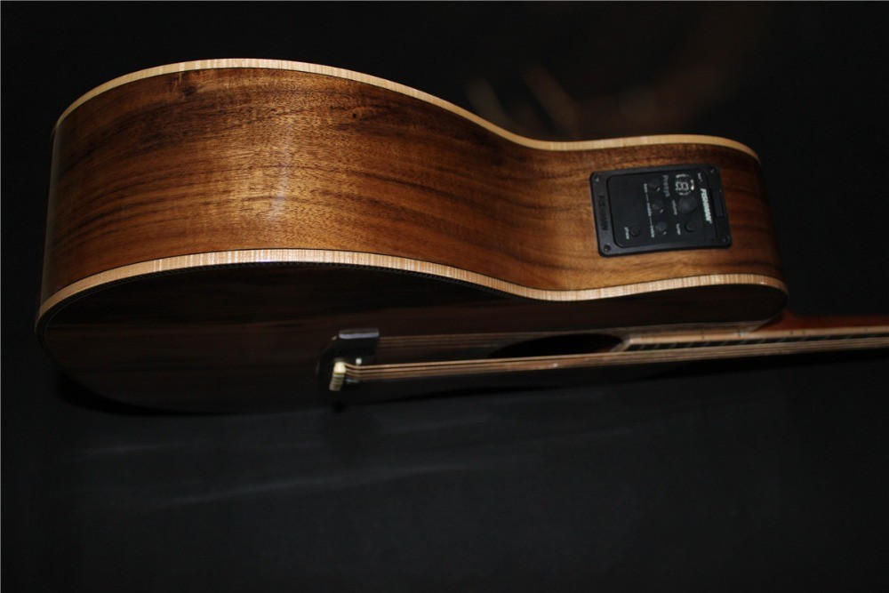 AAAA all Solid imported apple wood OM body style acoustic electric guitar