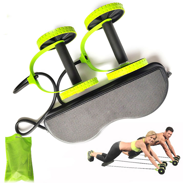 SGS 16.92*6.29*1.96'' Ab Roller Double Wheel 95cm Rope ABS Plastic Pressure Resistant