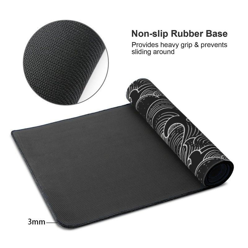 XYDAN Custom Extended Waterproof White Line Non-Slip Rubber Base Computer Gaming Mouse Pad