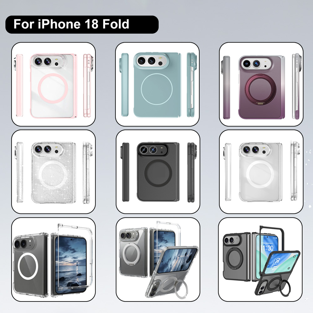 Luxury Magnetic Phone Case with Two-Shot Molded PC Frame, Soft-Touch Matte Surface & Shockproof, OEM Custom for iPhone 18 Fold