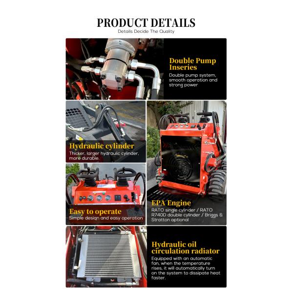 China's New Arrival Popular Brand Mini Skid Steer Loader 1 Ton Rated Load Earthmoving Machinery EPA Certified Engine