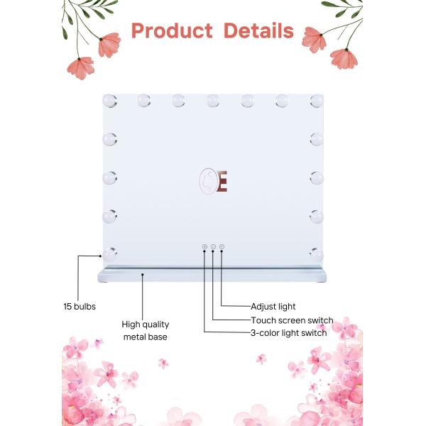LED Light Hollywood Mirror Countertop Makeup Vanity ODM