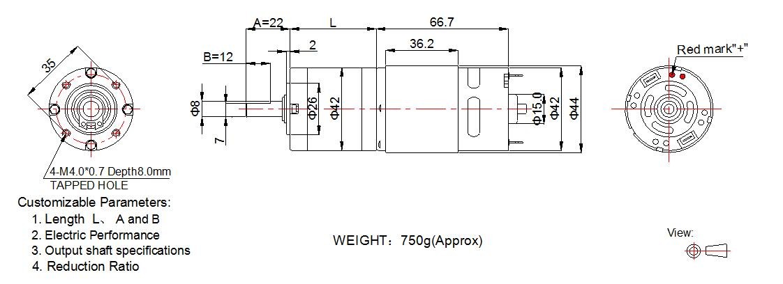 High Torque 50kg.cm 42mm planetary gearbox with RS 775 brush dc motor 12v 24v dc gear motor for home appliance