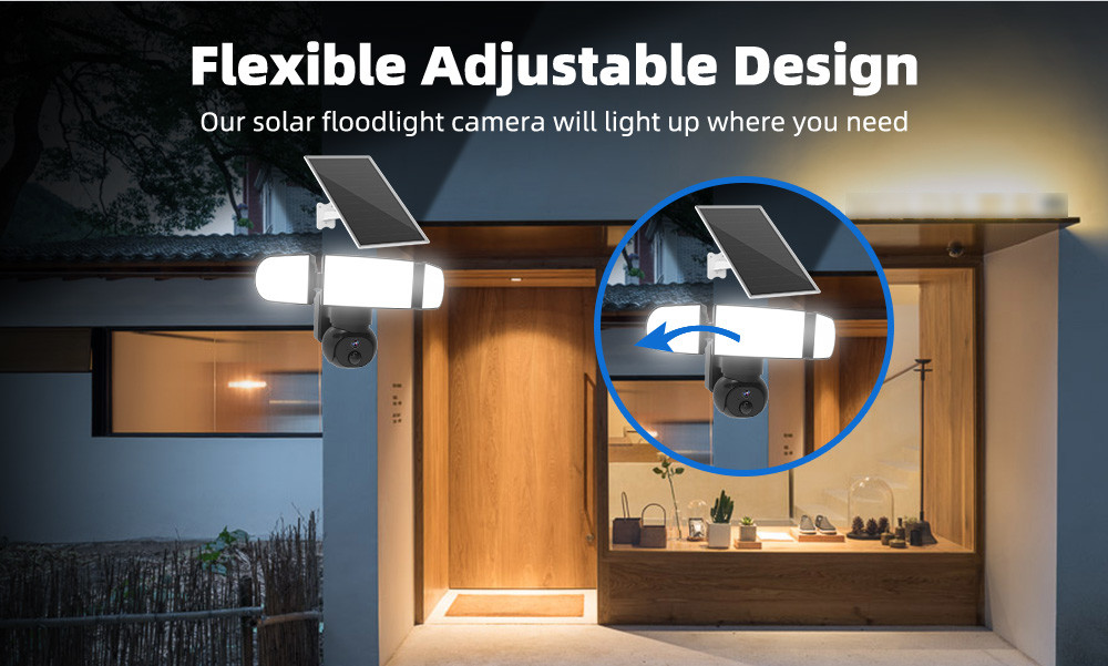 1500 Lumens 4G Solar Security Camera 19200mAh Built In Battery 4MP 2K Solar PTZ Camera