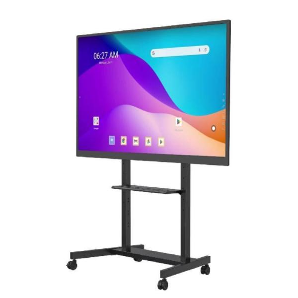 factory Wholesale 55"- 86" Adjustable Mobile TV Stand With Wheels Compatibility Interactive Whiteboard Smart Panel Up To 220 Lbs Steel Frame Rolling