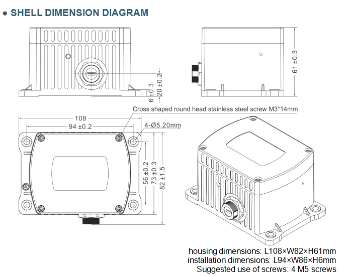 BDA446 Bluetooth 5.1 Dynamic Attitude Sensor with 9-Axis IMU and 40m Transmission for Industrial Machinery