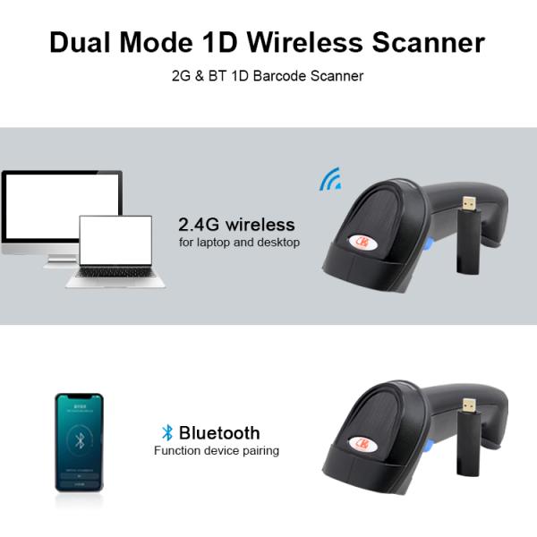 Luckydoor K-211R 1d Barcode Reader USB 2.4g Wireless Bar Code Scanner Laser Barcode Scanner