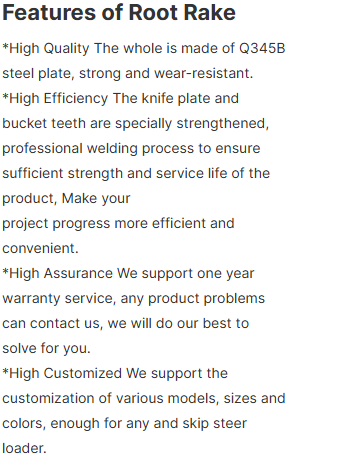 High Quality Customized 6-25Ton Excavator Root Rake Bucket Attachment for Construction and Farm Industries