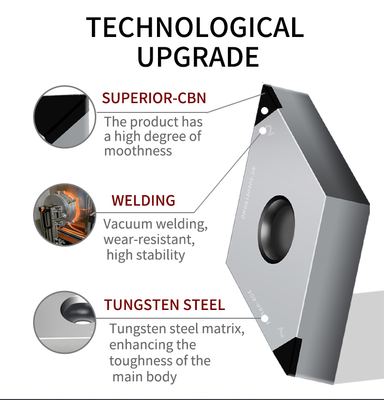 Premium CBN CVD Inserts Turning Cutting Tools Super Hard