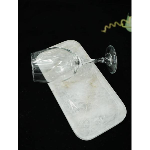 Iran Blanco Cristallo Marble Serving Dish Polished Surface Heat Resistant