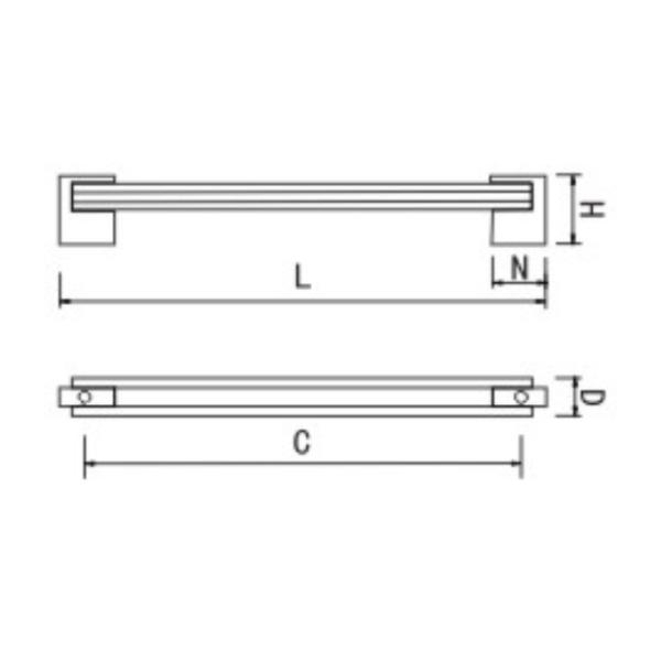 Simple Modern Oxidized Aluminum Combinate with Zinc Cabinet Handles Wardrobe T-bar Pulls Zinc Closet Door Handles