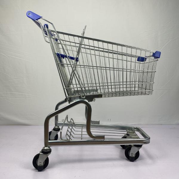 German Style 100L Convenience Retail Chain Supermarket Metal Trolley with 3 Blades Elevator Wheels Manufacturer