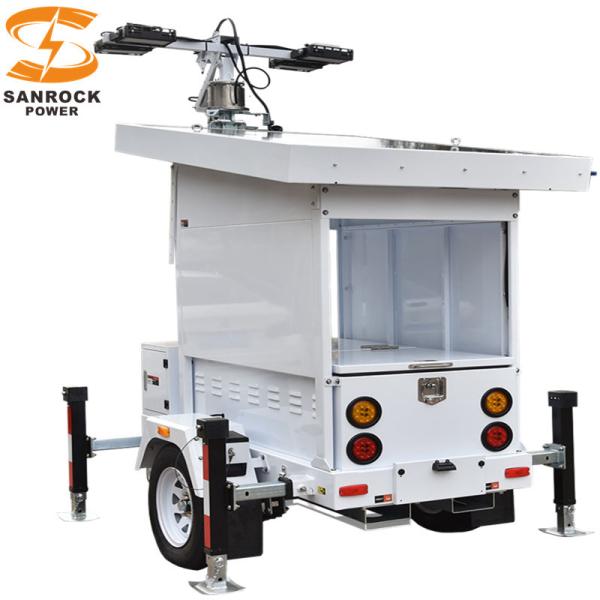 1305W Mobile Solar Light Tower Trailer Mounted Lighting Tower US / AU / EU Standard