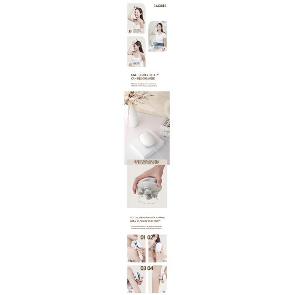 White ABS Plastic Electric Relaxation Massager Vibrating Hair Scalp Massage Machine OEM