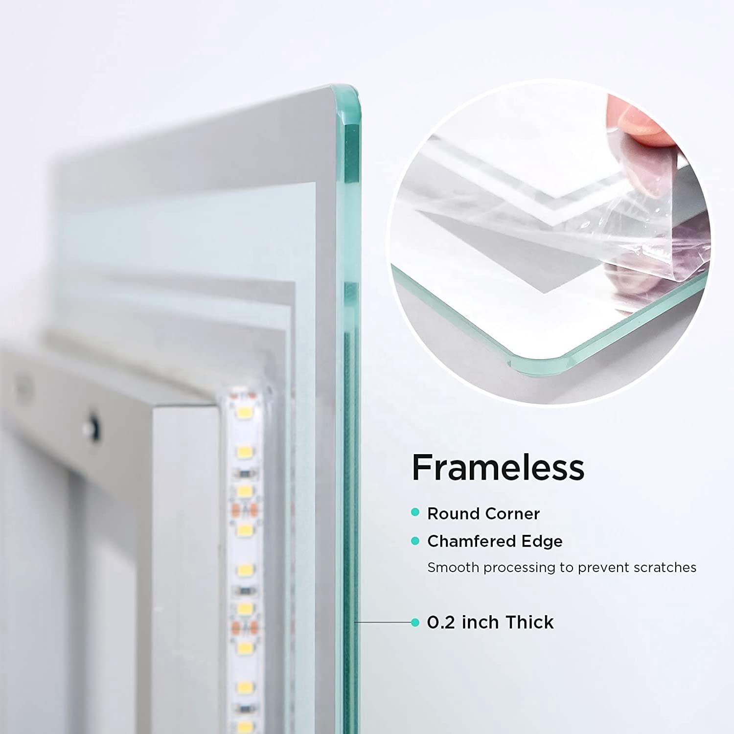 5mm Lighted Bathroom Makeup Mirror Magnifying Illuminated Bathroom Vanity Mirror Customized
