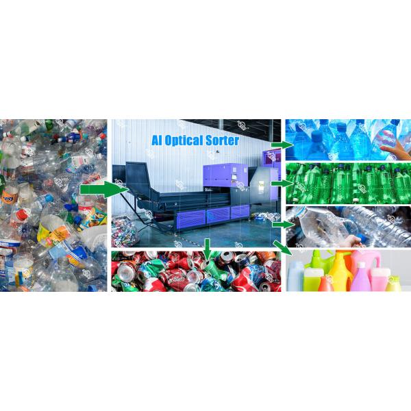AI Optical Sorter for Metal Cans and Plastic Bottles Waste Recycling