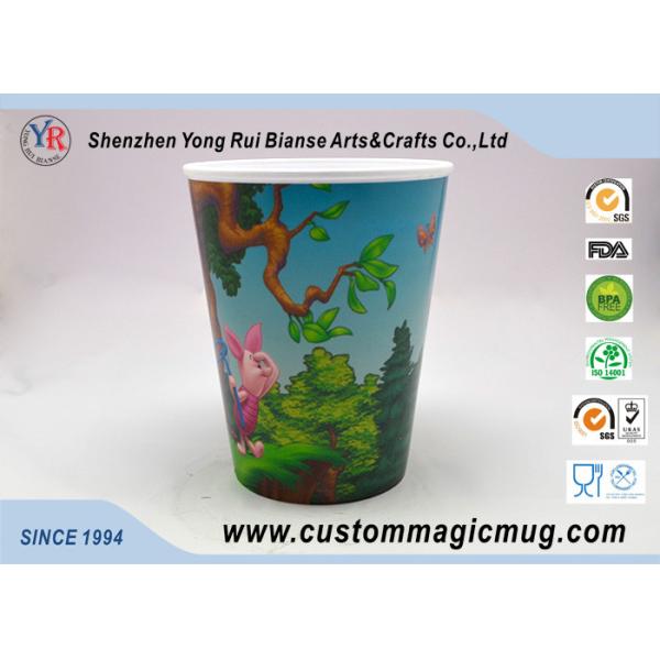 400ml Plastic PP Custom Design Coffee Mugs Printing Eco Friendly