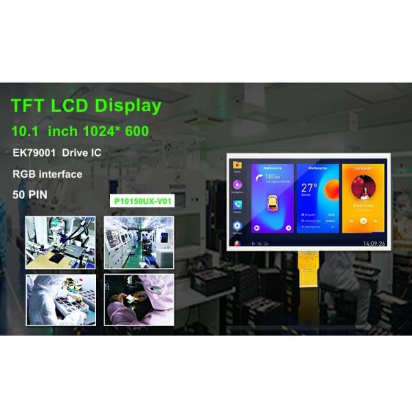 Polcd Resolution 1024X600 10.1 Inch Lcd Display EK79001 Tft Display Module 750 Nit
