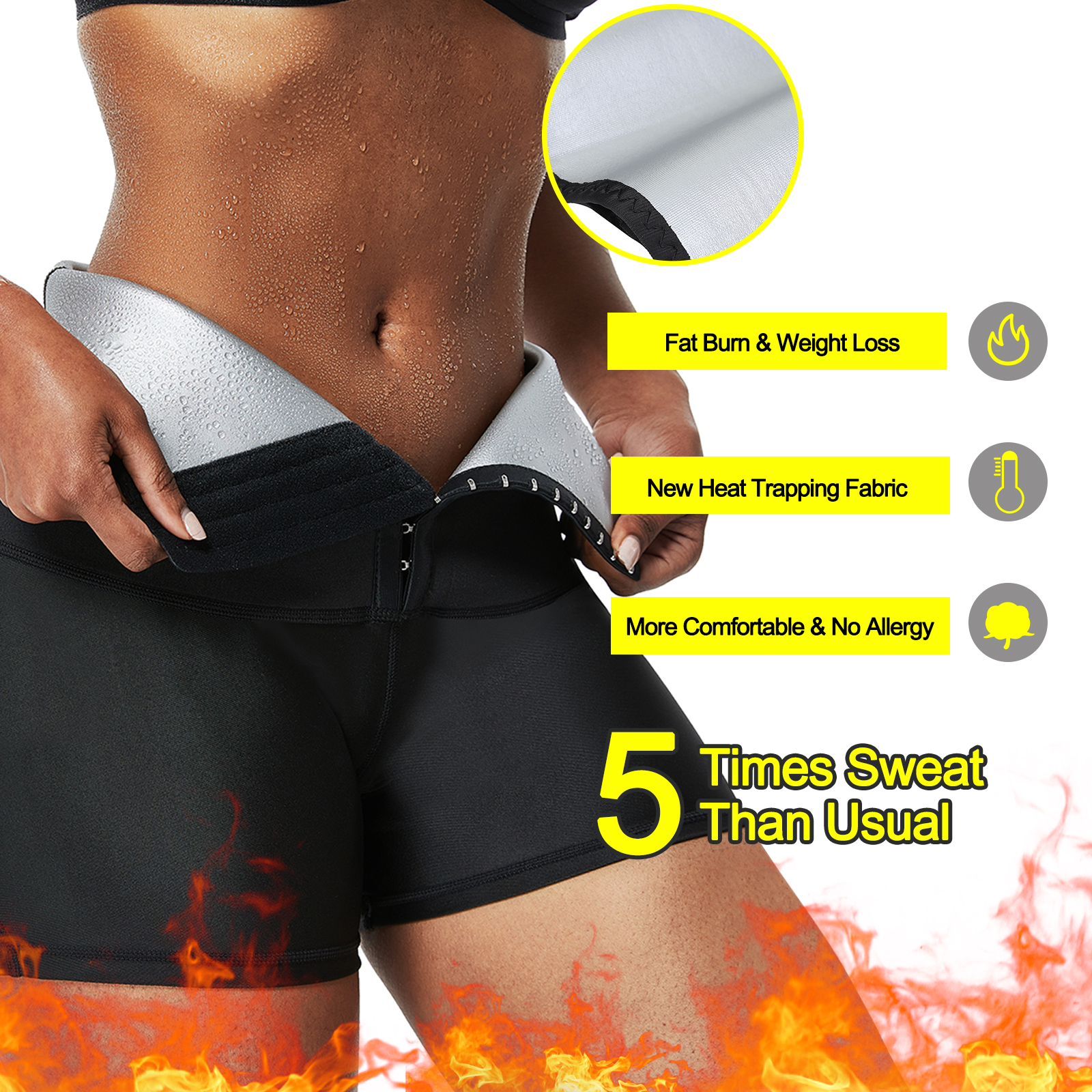 Women's Tummy Control Sauna Shorts HEXIN Free Sample Neoprene Shaper with Butt Lifter