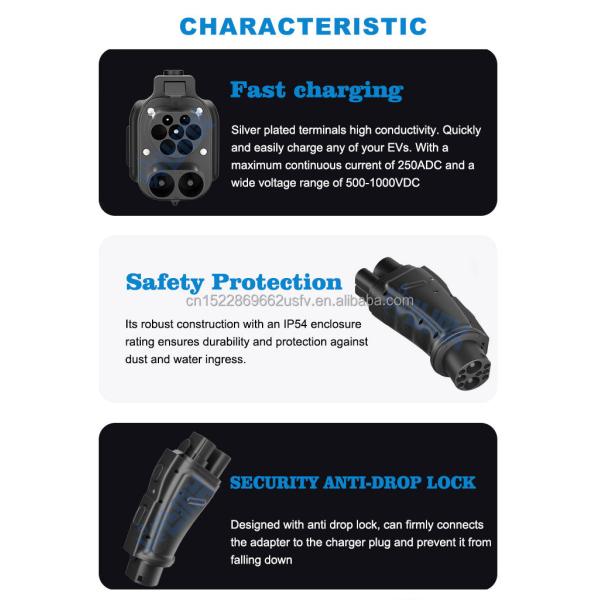 Ev Fast Charging Plug Ccs2 to Gb/t Dc Combo Electric Vehicle Dc Ev Charger Connector Ccs2 to Gbt Adapter